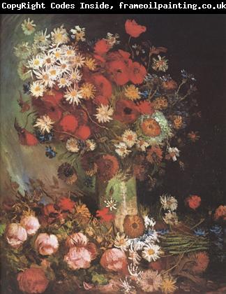 Vincent Van Gogh Vase wtih Poppies,Cornflowers,Peonies and Chrysanthemums (nn04)
